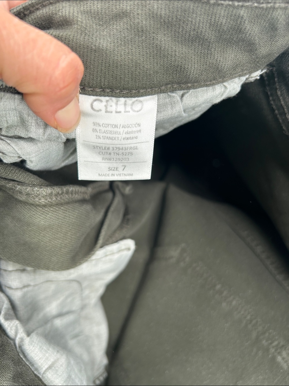 Cello Olive Green Denim Waistband Detail High Rise Flare Stretch Jean Size 7 - Picture 5 of 15